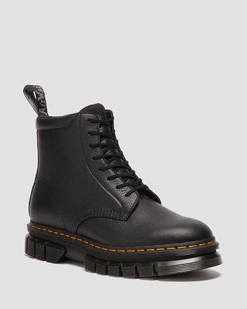 Dr Martens Rikard Lunar Læder Platform Støvler Dame Sort | DK 251CTV